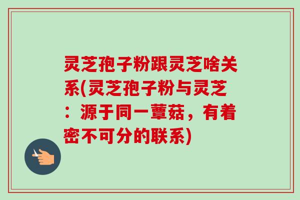 灵芝孢子粉跟灵芝啥关系(灵芝孢子粉与灵芝:源于同一蕈菇,有着密不可分的联系)-第1张图片-卓越灵芝孢子粉 灵芝孢子粉跟灵芝啥关系(灵芝孢子粉与灵芝:源于同一蕈菇,有着密不可分的联系)-第1张图片-卓越灵芝孢子粉