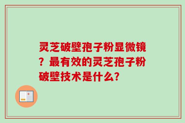 灵芝破壁孢子粉显微镜?最有效的灵芝孢子粉破壁技术是什么?-第1张图片-卓越灵芝孢子粉 灵芝破壁孢子粉显微镜?最有效的灵芝孢子粉破壁技术是什么?-第1张图片-卓越灵芝孢子粉