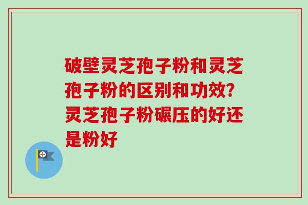 破壁灵芝孢子粉和灵芝孢子粉的区别和功效？灵芝孢子粉碾压的好还是粉好-第1张图片-卓越灵芝孢子粉