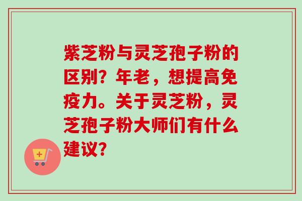 紫芝粉与灵芝孢子粉的区别?年老,想提高免疫力。关于灵芝粉,灵芝孢子粉大师们有什么建议?-第1张图片-卓越灵芝孢子粉 紫芝粉与灵芝孢子粉的区别?年老,想提高免疫力。关于灵芝粉,灵芝孢子粉大师们有什么建议?-第1张图片-卓越灵芝孢子粉