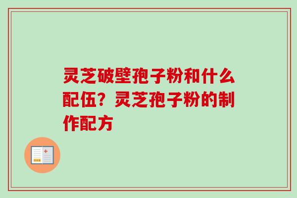 灵芝破壁孢子粉和什么配伍？灵芝孢子粉的制作配方-第1张图片-卓越灵芝孢子粉