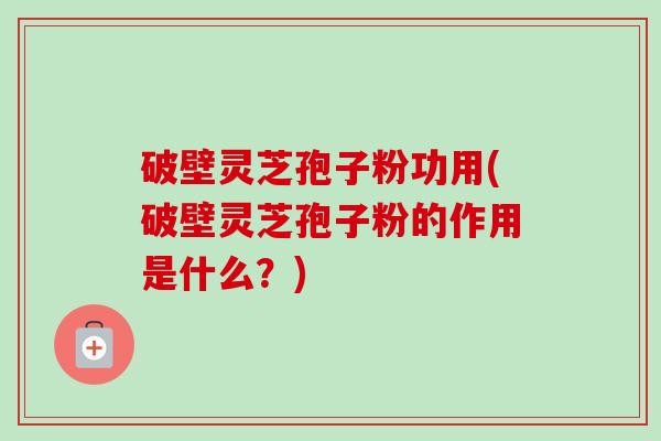 破壁灵芝孢子粉功用(破壁灵芝孢子粉的作用是什么？)-第1张图片-卓越灵芝孢子粉