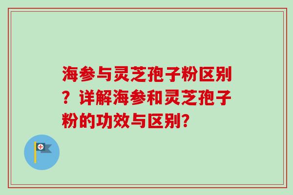 海参与灵芝孢子粉区别?详解海参和灵芝孢子粉的功效与区别?-第1张图片-卓越灵芝孢子粉 海参与灵芝孢子粉区别?详解海参和灵芝孢子粉的功效与区别?-第1张图片-卓越灵芝孢子粉