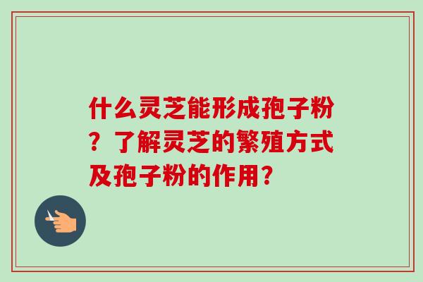 什么灵芝能形成孢子粉?了解灵芝的繁殖方式及孢子粉的作用?-第1张图片-卓越灵芝孢子粉 什么灵芝能形成孢子粉?了解灵芝的繁殖方式及孢子粉的作用?-第1张图片-卓越灵芝孢子粉