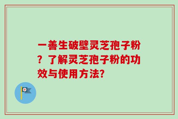 一善生破壁灵芝孢子粉?了解灵芝孢子粉的功效与使用方法?-第1张图片-卓越灵芝孢子粉 一善生破壁灵芝孢子粉?了解灵芝孢子粉的功效与使用方法?-第1张图片-卓越灵芝孢子粉