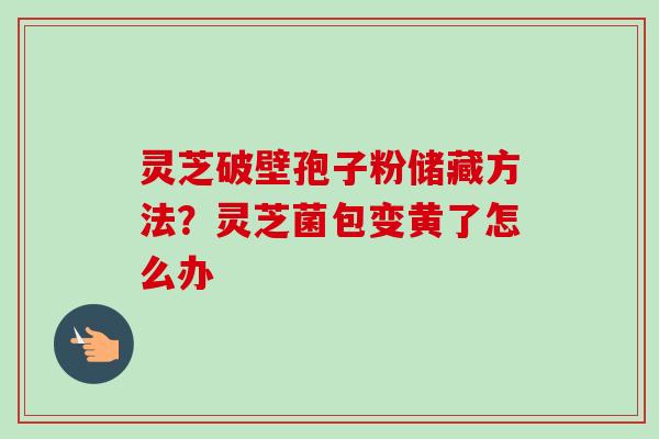 灵芝破壁孢子粉储藏方法？灵芝菌包变黄了怎么办-第1张图片-卓越灵芝孢子粉