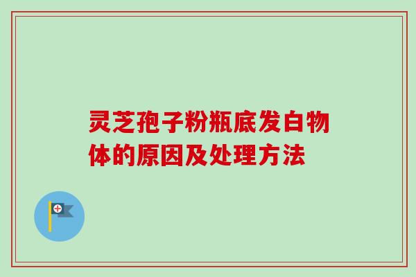灵芝孢子粉瓶底发白物体的原因及处理方法-第1张图片-卓越灵芝孢子粉 灵芝孢子粉瓶底发白物体的原因及处理方法-第1张图片-卓越灵芝孢子粉