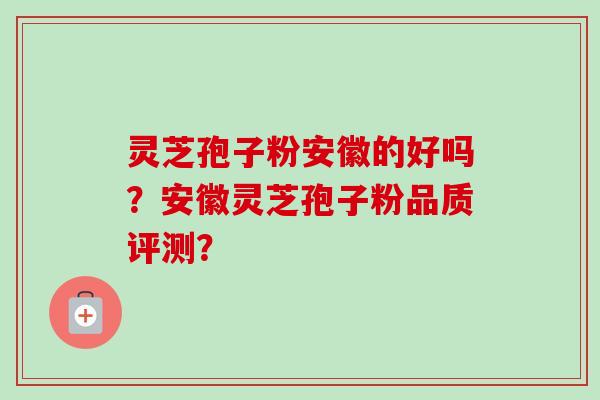 灵芝孢子粉安徽的好吗？安徽灵芝孢子粉品质评测？-第1张图片-卓越灵芝孢子粉