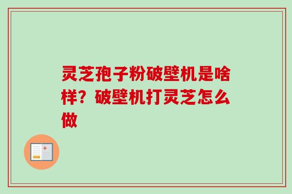 灵芝孢子粉破壁机是啥样？破壁机打灵芝怎么做-第1张图片-卓越灵芝孢子粉