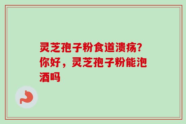 灵芝孢子粉食道溃疡？你好，灵芝孢子粉能泡酒吗-第1张图片-卓越灵芝孢子粉