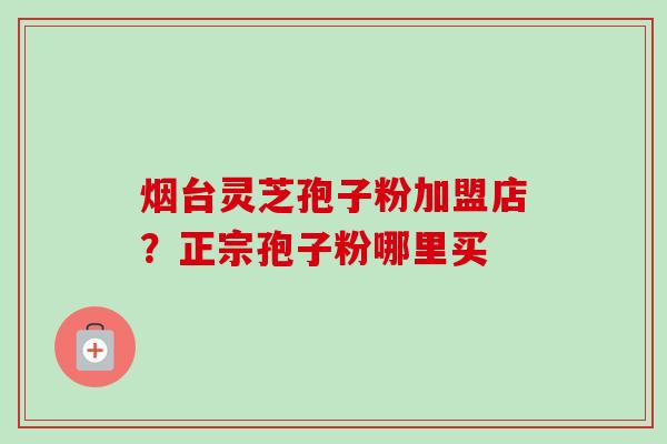 烟台灵芝孢子粉加盟店？正宗孢子粉哪里买-第1张图片-卓越灵芝孢子粉