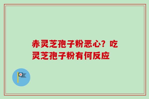 赤灵芝孢子粉恶心?吃灵芝孢子粉有何反应-第1张图片-卓越灵芝孢子粉 赤灵芝孢子粉恶心?吃灵芝孢子粉有何反应-第1张图片-卓越灵芝孢子粉