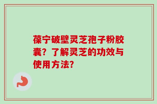 葆宁破壁灵芝孢子粉胶囊？了解灵芝的功效与使用方法？-第1张图片-卓越灵芝孢子粉