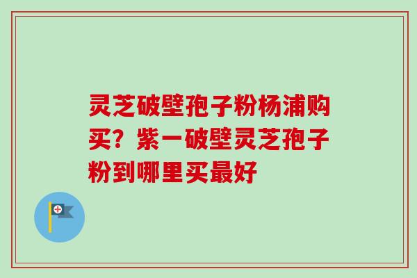 灵芝破壁孢子粉杨浦购买?紫一破壁灵芝孢子粉到哪里买最好-第1张图片-卓越灵芝孢子粉 灵芝破壁孢子粉杨浦购买?紫一破壁灵芝孢子粉到哪里买最好-第1张图片-卓越灵芝孢子粉