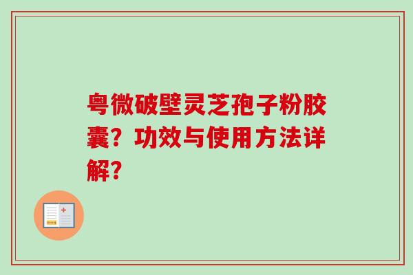 粤微破壁灵芝孢子粉胶囊?功效与使用方法详解?-第1张图片-卓越灵芝孢子粉 粤微破壁灵芝孢子粉胶囊?功效与使用方法详解?-第1张图片-卓越灵芝孢子粉