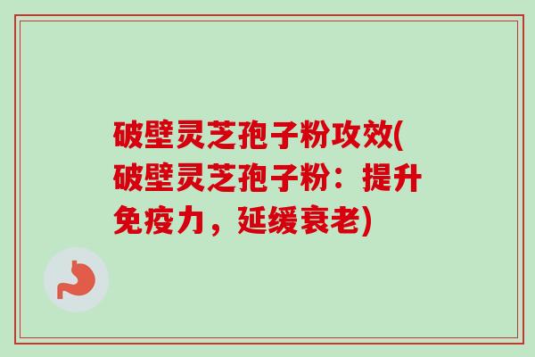 破壁灵芝孢子粉攻效(破壁灵芝孢子粉:提升免疫力,延缓衰老)-第1张图片-卓越灵芝孢子粉 破壁灵芝孢子粉攻效(破壁灵芝孢子粉:提升免疫力,延缓衰老)-第1张图片-卓越灵芝孢子粉