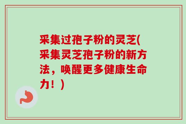 采集过孢子粉的灵芝(采集灵芝孢子粉的新方法,唤醒更多健康生命力!)-第1张图片-卓越灵芝孢子粉 采集过孢子粉的灵芝(采集灵芝孢子粉的新方法,唤醒更多健康生命力!)-第1张图片-卓越灵芝孢子粉