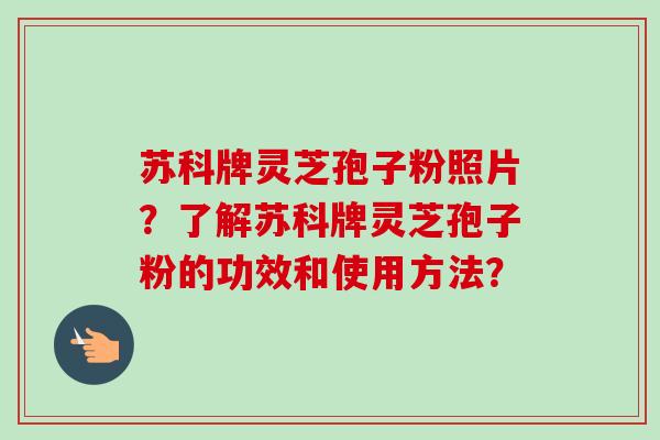 苏科牌灵芝孢子粉照片?了解苏科牌灵芝孢子粉的功效和使用方法?-第1张图片-卓越灵芝孢子粉 苏科牌灵芝孢子粉照片?了解苏科牌灵芝孢子粉的功效和使用方法?-第1张图片-卓越灵芝孢子粉