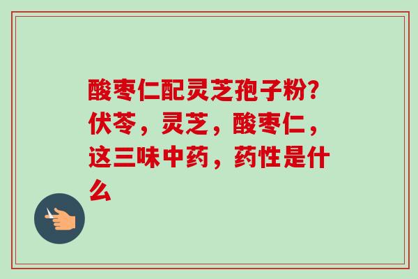 酸枣仁配灵芝孢子粉？伏苓，灵芝，酸枣仁，这三味中药，药性是什么-第1张图片-卓越灵芝孢子粉