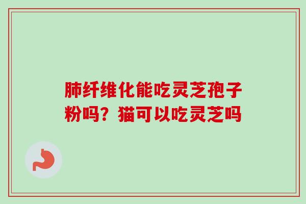 肺纤维化能吃灵芝孢子粉吗？猫可以吃灵芝吗-第1张图片-卓越灵芝孢子粉