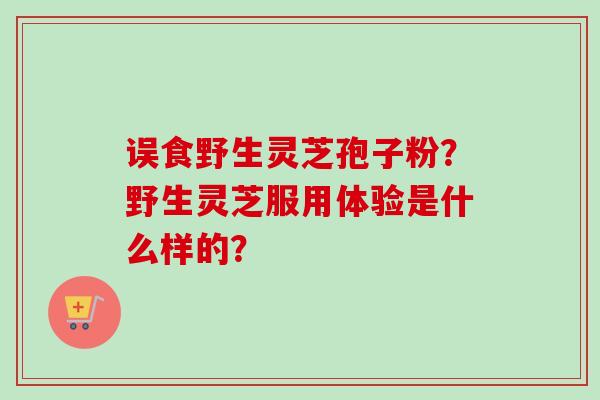 误食野生灵芝孢子粉？野生灵芝服用体验是什么样的？-第1张图片-卓越灵芝孢子粉