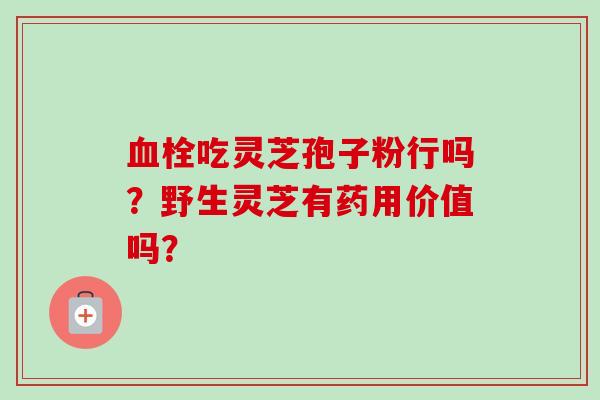 血栓吃灵芝孢子粉行吗?野生灵芝有药用价值吗?-第1张图片-卓越灵芝孢子粉 血栓吃灵芝孢子粉行吗?野生灵芝有药用价值吗?-第1张图片-卓越灵芝孢子粉