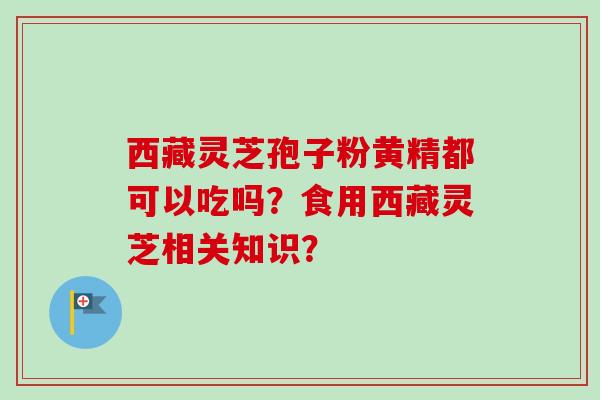 西藏灵芝孢子粉黄精都可以吃吗？食用西藏灵芝相关知识？-第1张图片-卓越灵芝孢子粉