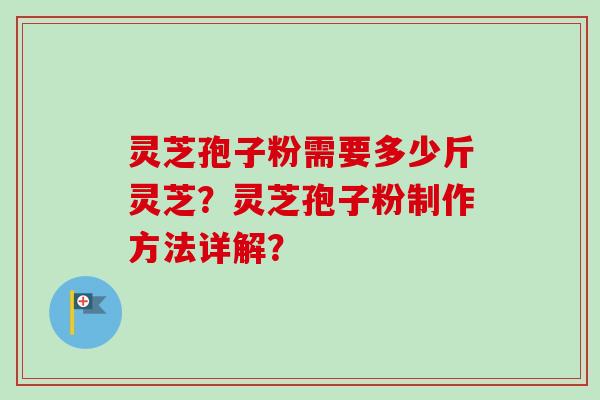 灵芝孢子粉需要多少斤灵芝？灵芝孢子粉制作方法详解？-第1张图片-卓越灵芝孢子粉