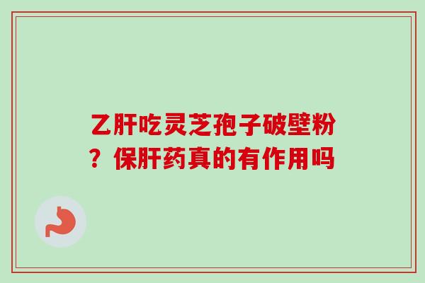 乙肝吃灵芝孢子破壁粉?保肝药真的有作用吗-第1张图片-卓越灵芝孢子粉 乙肝吃灵芝孢子破壁粉?保肝药真的有作用吗-第1张图片-卓越灵芝孢子粉