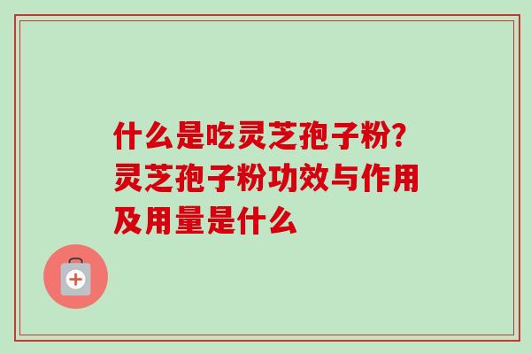 什么是吃灵芝孢子粉？灵芝孢子粉功效与作用及用量是什么-第1张图片-卓越灵芝孢子粉
