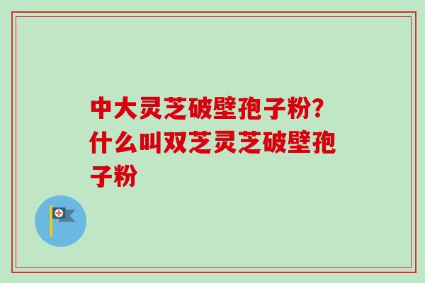 中大灵芝破壁孢子粉？什么叫双芝灵芝破壁孢子粉-第1张图片-卓越灵芝孢子粉