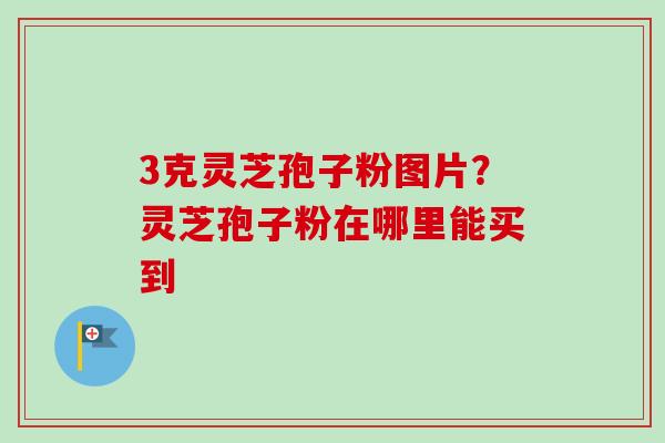 3克灵芝孢子粉图片?灵芝孢子粉在哪里能买到-第1张图片-卓越灵芝孢子粉 3克灵芝孢子粉图片?灵芝孢子粉在哪里能买到-第1张图片-卓越灵芝孢子粉