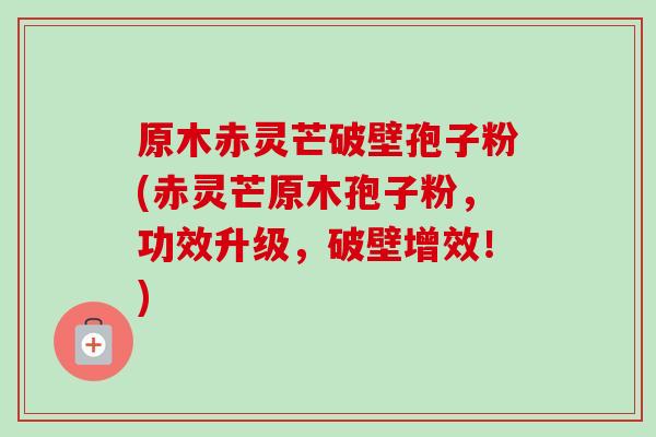 原木赤灵芒破壁孢子粉(赤灵芒原木孢子粉,功效升级,破壁增效!)-第1张图片-卓越灵芝孢子粉 原木赤灵芒破壁孢子粉(赤灵芒原木孢子粉,功效升级,破壁增效!)-第1张图片-卓越灵芝孢子粉