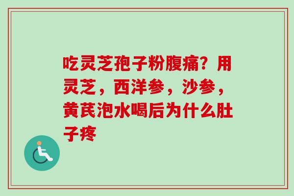 吃灵芝孢子粉腹痛？用灵芝，西洋参，沙参，黄芪泡水喝后为什么肚子疼-第1张图片-卓越灵芝孢子粉