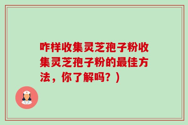 咋样收集灵芝孢子粉收集灵芝孢子粉的最佳方法,你了解吗?)-第1张图片-卓越灵芝孢子粉 咋样收集灵芝孢子粉收集灵芝孢子粉的最佳方法,你了解吗?)-第1张图片-卓越灵芝孢子粉