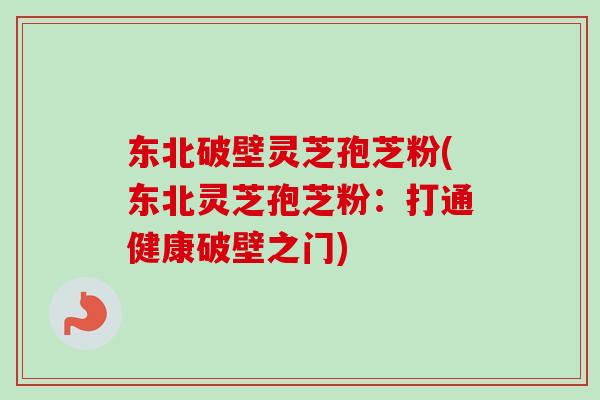 东北破壁灵芝孢芝粉(东北灵芝孢芝粉：打通健康破壁之门)-第1张图片-卓越灵芝孢子粉