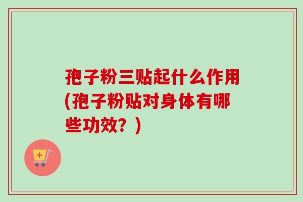 孢子粉三贴起什么作用(孢子粉贴对身体有哪些功效?)-第1张图片-卓越灵芝孢子粉 孢子粉三贴起什么作用(孢子粉贴对身体有哪些功效?)-第1张图片-卓越灵芝孢子粉