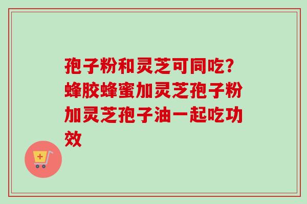 孢子粉和灵芝可同吃?蜂胶蜂蜜加灵芝孢子粉加灵芝孢子油一起吃功效-第1张图片-卓越灵芝孢子粉 孢子粉和灵芝可同吃?蜂胶蜂蜜加灵芝孢子粉加灵芝孢子油一起吃功效-第1张图片-卓越灵芝孢子粉