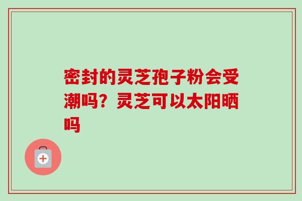密封的灵芝孢子粉会受潮吗?灵芝可以太阳晒吗-第1张图片-卓越灵芝孢子粉 密封的灵芝孢子粉会受潮吗?灵芝可以太阳晒吗-第1张图片-卓越灵芝孢子粉