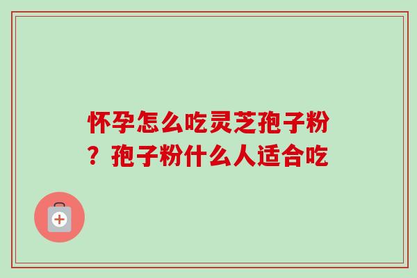 怀孕怎么吃灵芝孢子粉？孢子粉什么人适合吃-第1张图片-卓越灵芝孢子粉