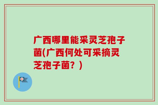 广西哪里能采灵芝孢子菌(广西何处可采摘灵芝孢子菌?)-第1张图片-卓越灵芝孢子粉 广西哪里能采灵芝孢子菌(广西何处可采摘灵芝孢子菌?)-第1张图片-卓越灵芝孢子粉
