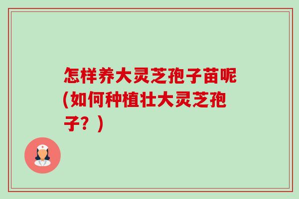 怎样养大灵芝孢子苗呢(如何种植壮大灵芝孢子？)-第1张图片-卓越灵芝孢子粉