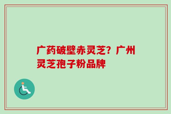 广药破壁赤灵芝？广州灵芝孢子粉品牌-第1张图片-卓越灵芝孢子粉