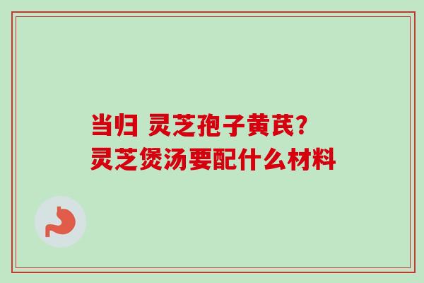 当归 灵芝孢子黄芪?灵芝煲汤要配什么材料-第1张图片-卓越灵芝孢子粉 当归 灵芝孢子黄芪?灵芝煲汤要配什么材料-第1张图片-卓越灵芝孢子粉