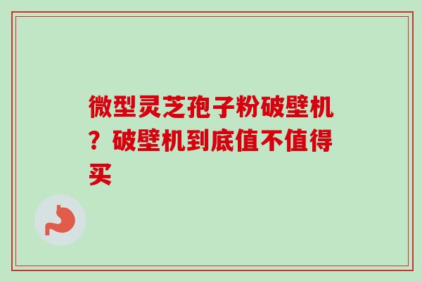 微型灵芝孢子粉破壁机?破壁机到底值不值得买-第1张图片-卓越灵芝孢子粉 微型灵芝孢子粉破壁机?破壁机到底值不值得买-第1张图片-卓越灵芝孢子粉