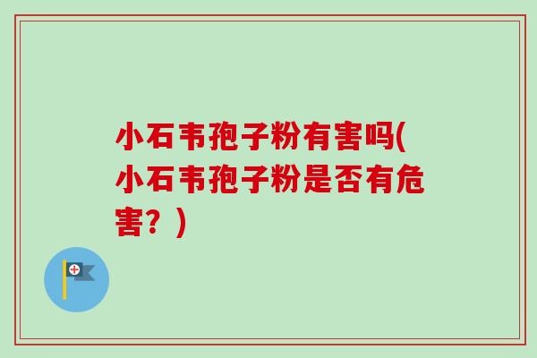 小石韦孢子粉有害吗(小石韦孢子粉是否有危害?)-第1张图片-卓越灵芝孢子粉 小石韦孢子粉有害吗(小石韦孢子粉是否有危害?)-第1张图片-卓越灵芝孢子粉