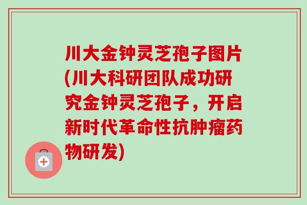 川大金钟灵芝孢子图片(川大科研团队成功研究金钟灵芝孢子,开启新时代革命性抗肿瘤药物研发)-第1张图片-卓越灵芝孢子粉 川大金钟灵芝孢子图片(川大科研团队成功研究金钟灵芝孢子,开启新时代革命性抗肿瘤药物研发)-第1张图片-卓越灵芝孢子粉