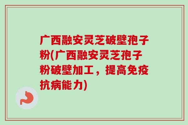 广西融安灵芝破壁孢子粉(广西融安灵芝孢子粉破壁加工,提高免疫抗病能力)-第1张图片-卓越灵芝孢子粉 广西融安灵芝破壁孢子粉(广西融安灵芝孢子粉破壁加工,提高免疫抗病能力)-第1张图片-卓越灵芝孢子粉