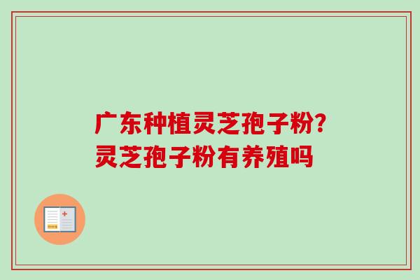 广东种植灵芝孢子粉？灵芝孢子粉有养殖吗-第1张图片-卓越灵芝孢子粉