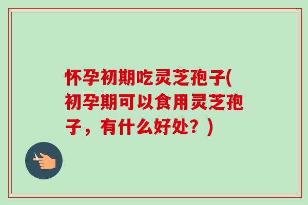 怀孕初期吃灵芝孢子(初孕期可以食用灵芝孢子,有什么好处?)-第1张图片-卓越灵芝孢子粉 怀孕初期吃灵芝孢子(初孕期可以食用灵芝孢子,有什么好处?)-第1张图片-卓越灵芝孢子粉